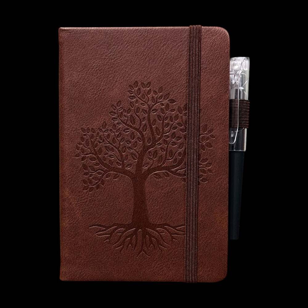 Espresso Tree of Life Embossed Small Hardcover Lined Journal with Pen